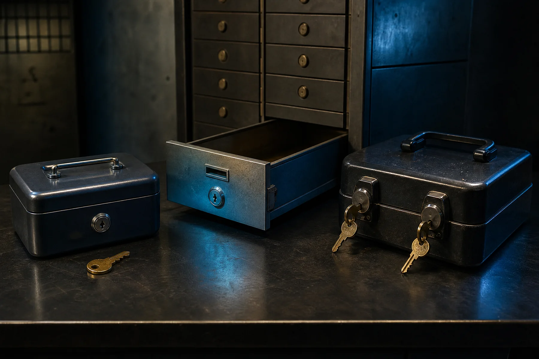 Personal, institutional and dual-control security arrangements on an inspection table
