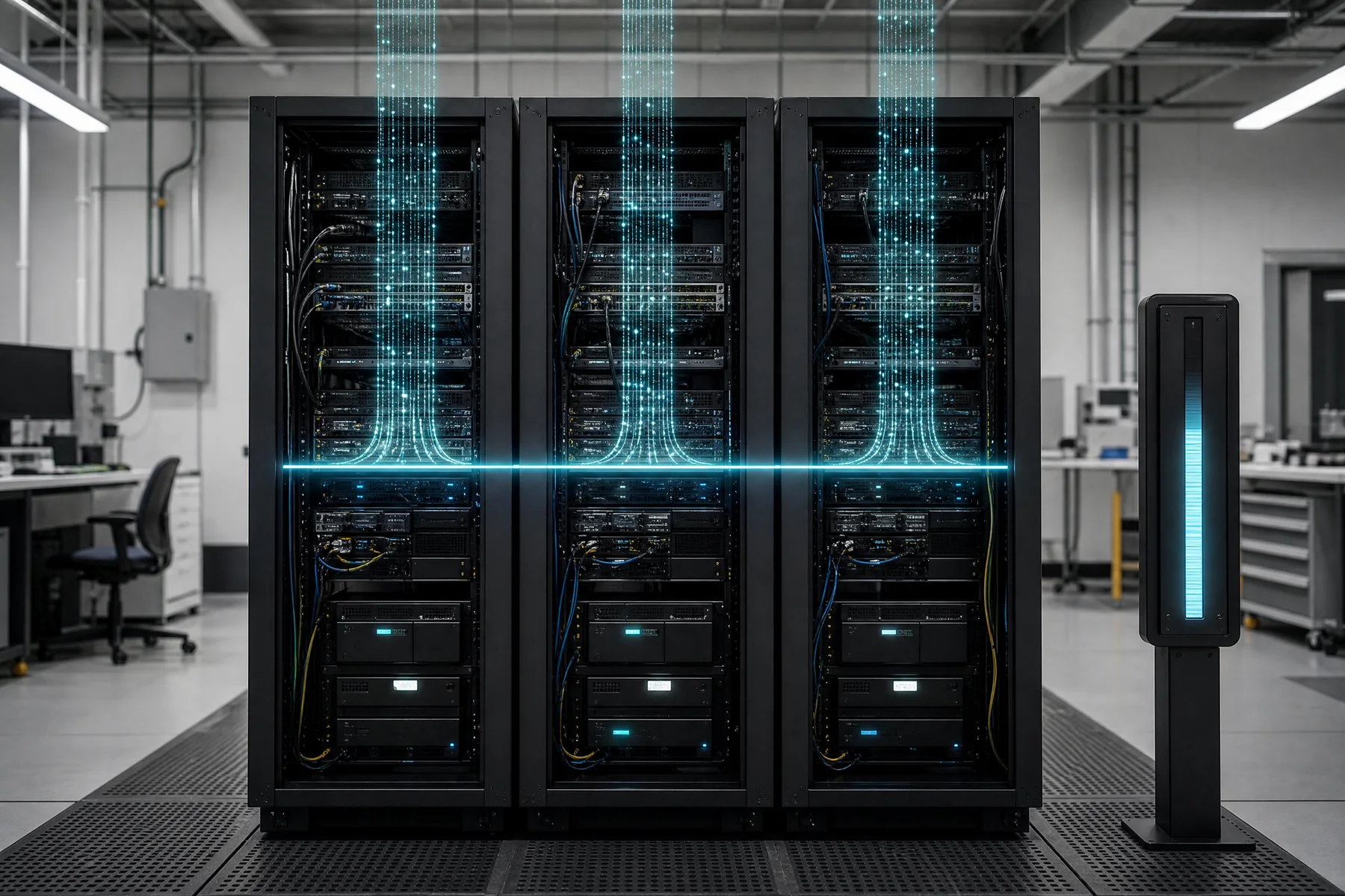 Node-testing laboratory illustrating a shared validation threshold and separate local capacity.