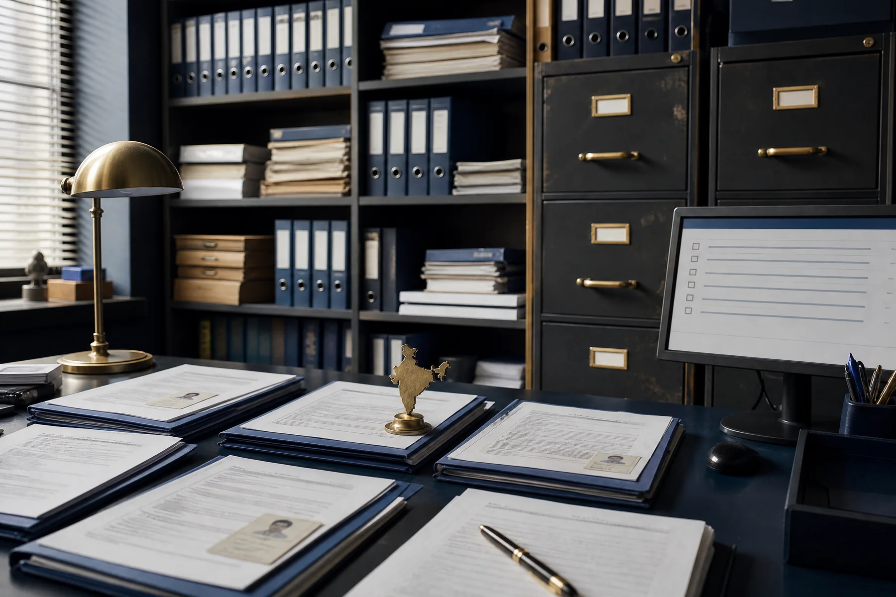 Compliance folders, identity review forms and secure filing cabinets